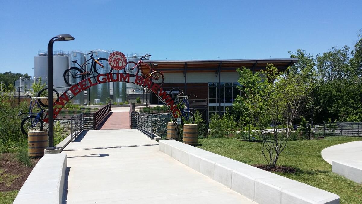 New Belgium Brewing brewery on the French Broad River in Asheville NC