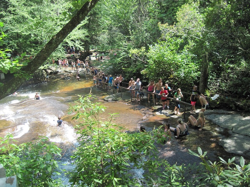 Sliding Rock natural waterslide in Pisgah National Forest NC